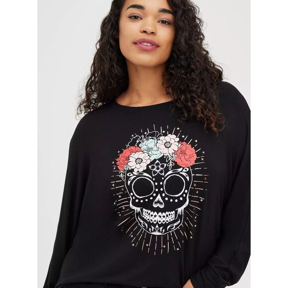 Torrid Dolman Tee - Super Soft Skull Deep Black Size 2X - Picture 1 of 8